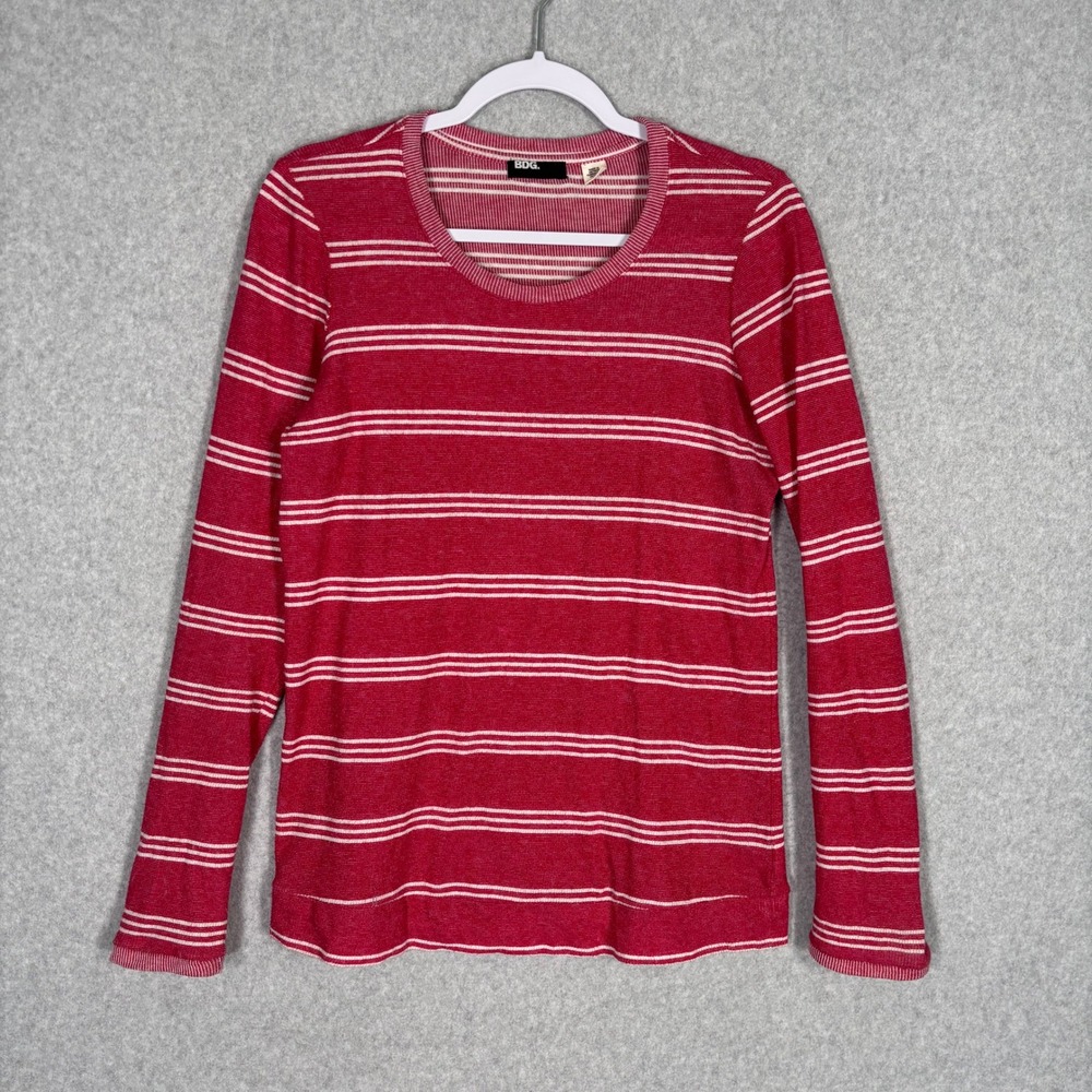 Urban Outfitters BDG Thermal Shirt Mens Medium Red Striped Crew Neck Ribbed Knit